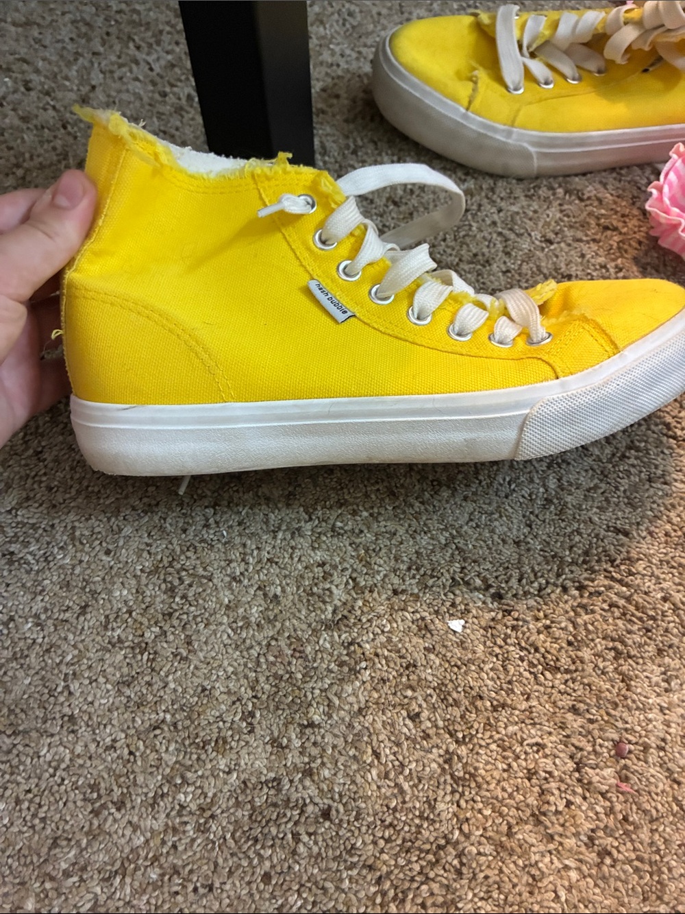 Amazon Yellow High-Top Canvas Athletic Shoes